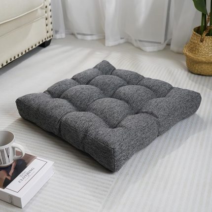 Floor Pillow Seating Cushions for Adults Sitting Large Square Pillow Memory Foam 20 x 20 x 4 Inch Gray